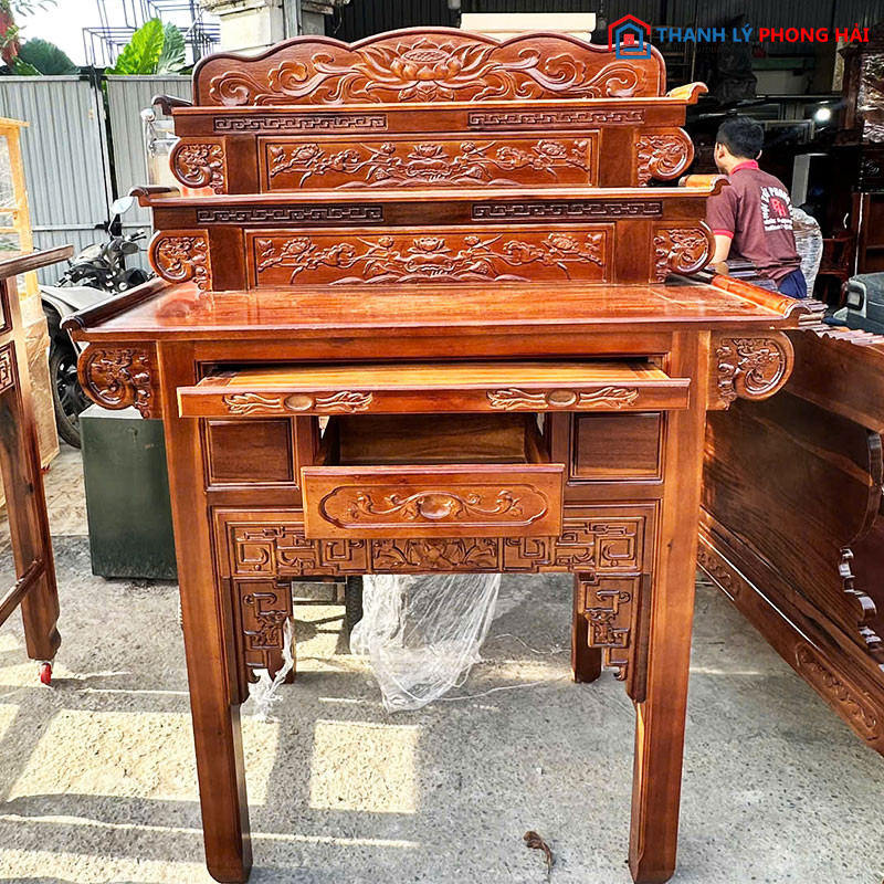 Bàn Thờ Gỗ Tràm 3 Tầng Màu Nhớt 1m27 Mới 99% ban-tho-go-tram-3-tang-mau-nhot-1m27-1 Bàn Thờ Gỗ Tràm 3 Tầng Màu Nhớt 1m27 Mới 99%