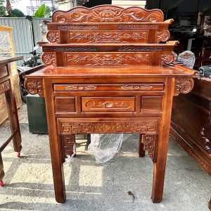 Bàn Thờ Gỗ Tràm 3 Tầng Màu Nhớt 1m27 Mới 99%