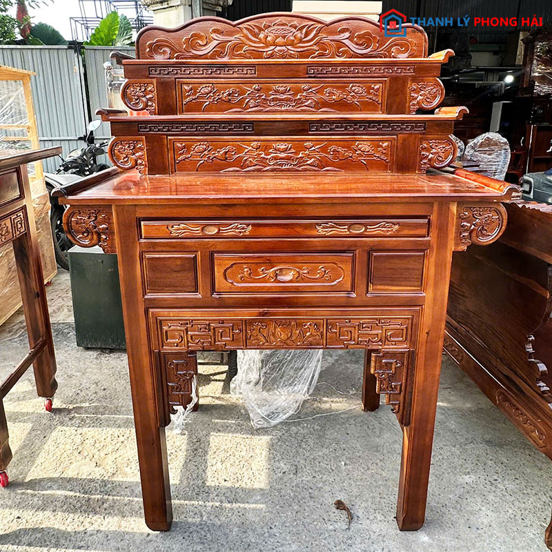 Bàn Thờ Gỗ Tràm 3 Tầng Màu Nhớt 1m27 Mới 99% ban-tho-go-tram-3-tang-mau-nhot-1m27-2 Bàn Thờ Gỗ Tràm 3 Tầng Màu Nhớt 1m27 Mới 99%