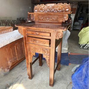 Bàn Thờ Gỗ Tràm 88cm 2 Tầng Chạm Hoa Sen Mới 99% 2 Bàn Thờ Gỗ Tràm 88cm 2 Tầng Chạm Hoa Sen Mới 99%