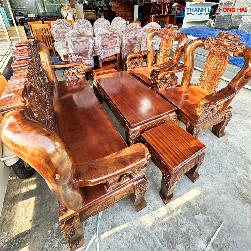 Bộ Salon Lưng Tấm Gỗ Tràm Tay 12 Đỉnh Nghê Mới 99% bo-salon-lung-tam-go-tram-tay-12-1 Bộ Salon Lưng Tấm Gỗ Tràm Tay 12 Đỉnh Nghê Mới 99%