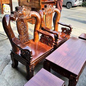 Bộ Salon Lưng Tấm Gỗ Tràm Tay 12 Đỉnh Nghê Mới 99% 3 Bộ Salon Lưng Tấm Gỗ Tràm Tay 12 Đỉnh Nghê Mới 99%