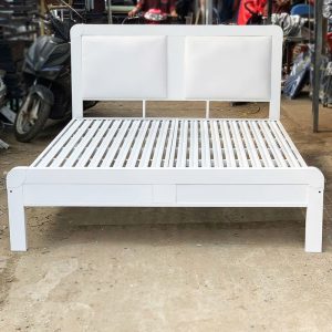 Giường Sắt Sơn Trắng 1m6 Mới 99%