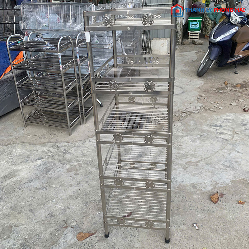 Thanh Lý Kệ Inox 5 Tầng 57cm Mới 99% thanh-ly-ke-inox-5-tang-57cm-moi-99-1 Thanh Lý Kệ Inox 5 Tầng 57cm Mới 99%