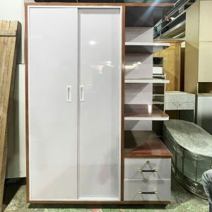 Tủ Quần Áo Nhựa Cửa Lùa 1m25 Kèm Kệ 4 Tầng Mới 99%