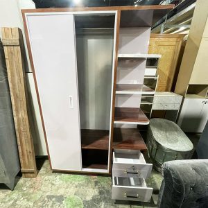 Tủ Quần Áo Nhựa Cửa Lùa 1m25 Kèm Kệ 4 Tầng Mới 99%