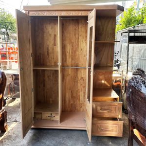 Tủ Quần Áo Phủ Sồi 2 Cánh Kèm Kệ Gỗ 1m5 Mới 99%