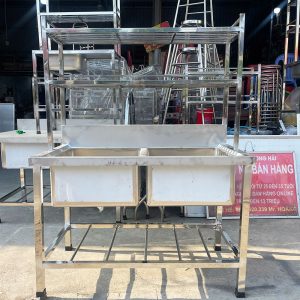 Thanh Lý Bộ Bồn Rửa Inox Kèm Kệ 1m2 Mới 99%
