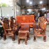 Salon Gỗ Chạm Đỉnh Rồng Tay 12 Lưng Tấm Mới 99%