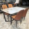 Bộ Bàn Ăn 1m4 Mặt Vân Đá Kèm 4 Ghế Monet Mới 99% (Nhiều Màu)