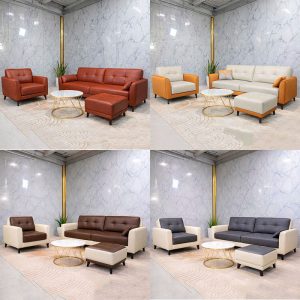 Sofa Bọc Da Gồm Ghế Băng Dài Và Ghế Đơn Mới 99% (Nhiều Màu)