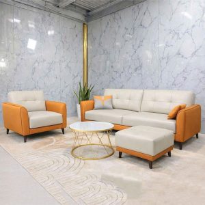 Sofa Bọc Da Gồm Ghế Băng Dài Và Ghế Đơn Mới 99% (Nhiều Màu)