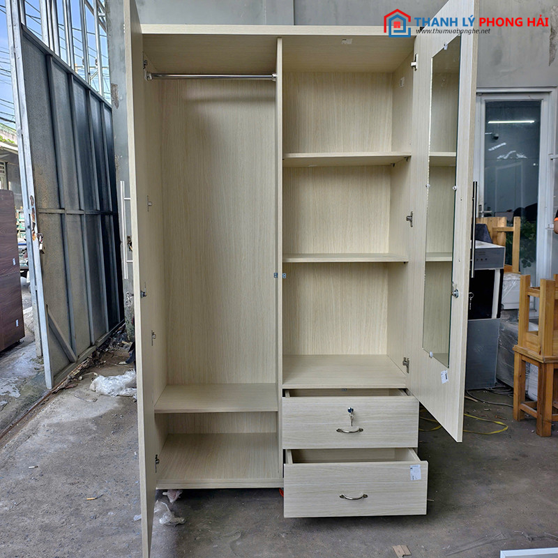 Tủ Quần Áo Gỗ 1M4x2M MDF Lõi Xanh Mới 99% TU-2-CANH-1 Tủ Quần Áo Gỗ 1M4x2M MDF Lõi Xanh Mới 99%