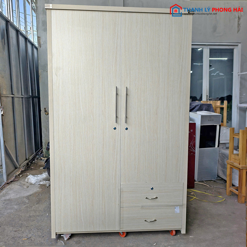 Tủ Quần Áo Gỗ 1M4x2M MDF Lõi Xanh Mới 99% TU-2-CANH-2 Tủ Quần Áo Gỗ 1M4x2M MDF Lõi Xanh Mới 99%