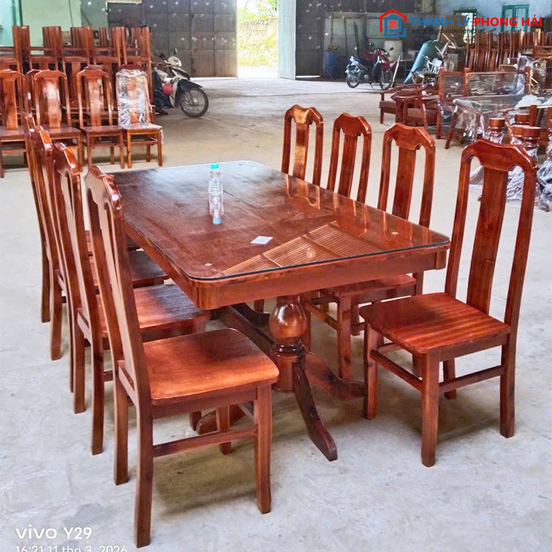 Thanh Lý Bộ Bàn Ăn Gỗ Tự Nhiên 8 Ghế Mới 99% ban-an-gia-dinh-gia-re-3 Thanh Lý Bộ Bàn Ăn Gỗ Tự Nhiên 8 Ghế Mới 99%