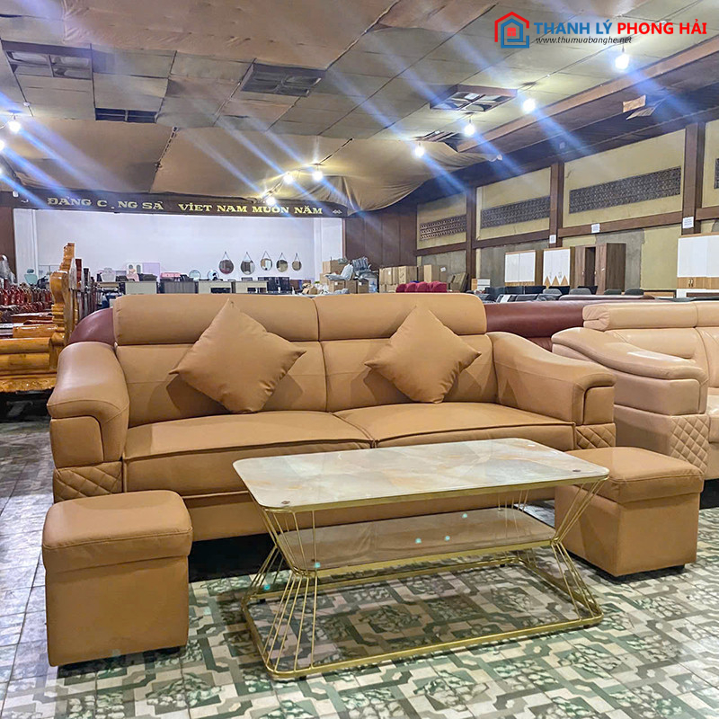 Thanh Lý Sofa Băng Bọc Da Kèm 2 Đôn Mới 99% sofa-2-cho-ngoi-2 Thanh Lý Sofa Băng Bọc Da Kèm 2 Đôn Mới 99%