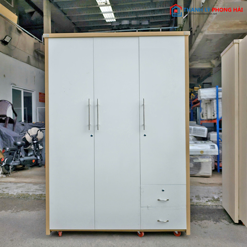 Tủ Quần Áo Gỗ 1M4x2M MDF Lõi Xanh Mới 99% tu-go-3-canh-3 Tủ Quần Áo Gỗ 1M4x2M MDF Lõi Xanh Mới 99%