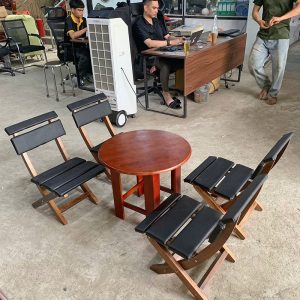 Thanh lý bộ bàn ghế cafe gỗ gấp gọn