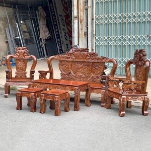 salon gỗ chạm công 6 món