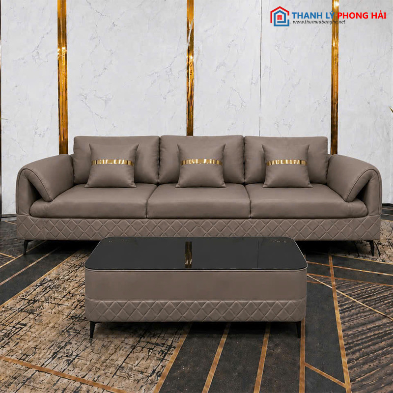 sofa da (5) Thanh Lý Bộ Sofa Da 3 Chỗ Ngồi Mới 99% (Nhiều Màu) 9