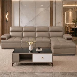 Thanh Lý Sofa Góc L Bọc Da Hiện Đại Mới 99% 4