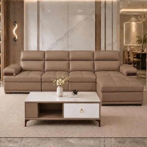 Thanh Lý Sofa Góc L Bọc Da Hiện Đại Mới 99% 5