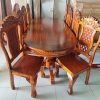 Bộ bàn ăn oval 8 ghế gỗ