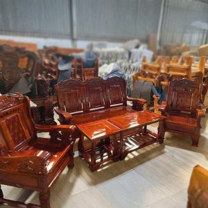 Bộ salon gỗ chạm hoa văn