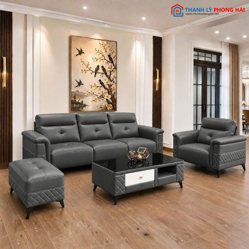 Thanh Lý Bộ Sofa Da Kèm Ghế Đơn Và Đôn Ngồi Mới 99 bo-sofa-da-6 Thanh Lý Bộ Sofa Da Kèm Ghế Đơn Và Đôn Ngồi Mới 99