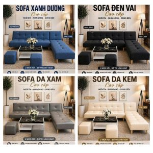 Bộ Sofa Góc L Kèm Đôn