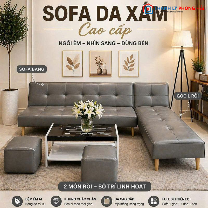 Thanh Lý Bộ Sofa Góc L Kèm Đôn Mới 99% bo-sofa-goc-L-kem-don-3 Thanh Lý Bộ Sofa Góc L Kèm Đôn Mới 99%