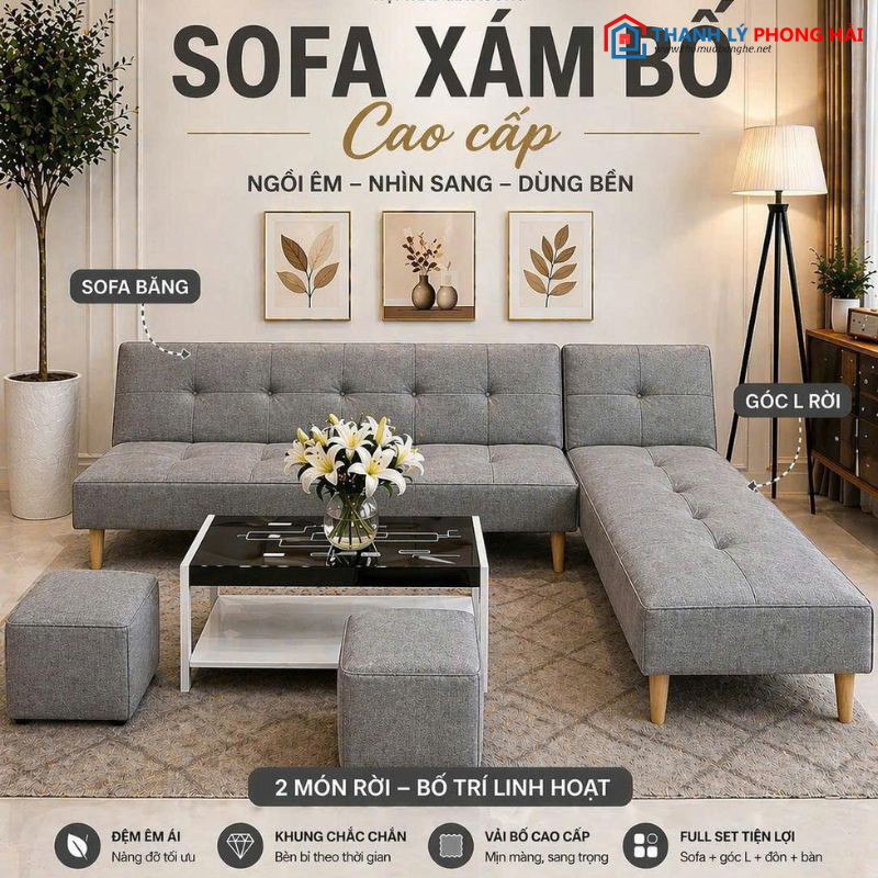Thanh Lý Bộ Sofa Góc L Kèm Đôn Mới 99% bo-sofa-goc-L-kem-don-6 Thanh Lý Bộ Sofa Góc L Kèm Đôn Mới 99%