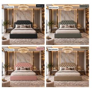 Giường ngủ đầu nệm chần nút,
