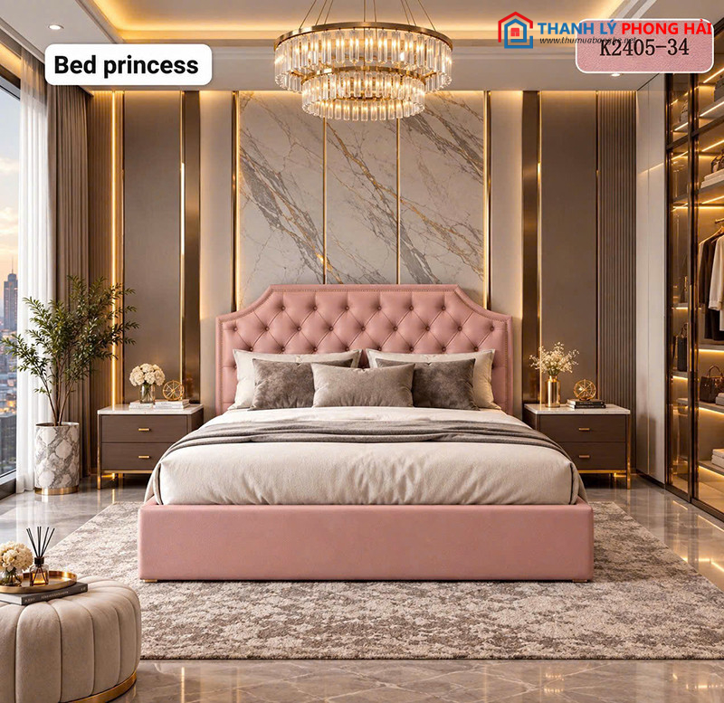 Thanh Lý Giường Ngủ Đầu Nệm Chần Nút Mới 99% (Nhiều Màu) giuong-ngu-cong-chua-2 Thanh Lý Giường Ngủ Đầu Nệm Chần Nút Mới 99% (Nhiều Màu)