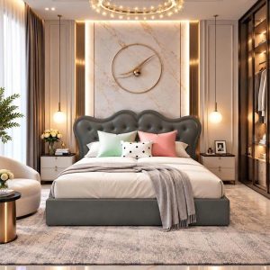 Thanh Lý Giường Ngủ Queen Bọc Nệm Mới 99% (Nhiều Màu) 7