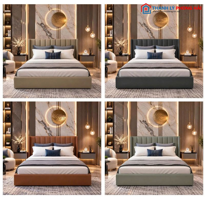 giuong ngu soc mui Giường ngủ bọc nệm sọc múi