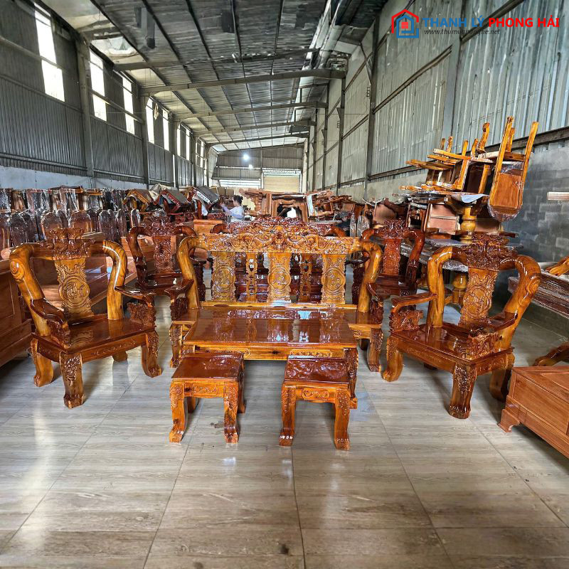Thanh Lý Bộ Salon Gỗ Tay 10 Chạm Nghê Mới 99% salon-tay-12-cham-nghe-1 Thanh Lý Bộ Salon Gỗ Tay 10 Chạm Nghê Mới 99%