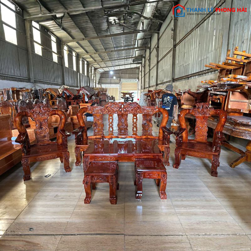 Thanh Lý Bộ Salon Gỗ Tay 10 Chạm Nghê Mới 99% salon-tay-12-cham-nghe-2 Thanh Lý Bộ Salon Gỗ Tay 10 Chạm Nghê Mới 99%