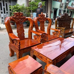 Thanh Lý Bộ Salon Gỗ Tay 12 Chạm Rồng Mới 99% 3 Thanh Lý Bộ Salon Gỗ Tay 12 Chạm Rồng Mới 99% 4