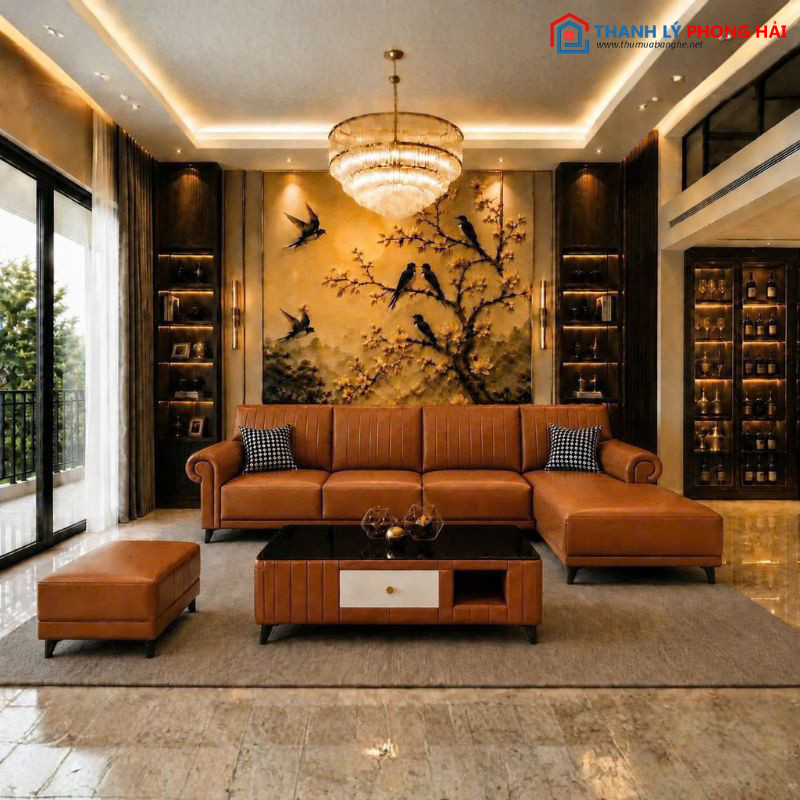 Thanh Lý Sofa Góc L Bọc Da Lưng Múi Sọc Mới 99% sofa-goc-l-da-3 Thanh Lý Sofa Góc L Bọc Da Lưng Múi Sọc Mới 99%
