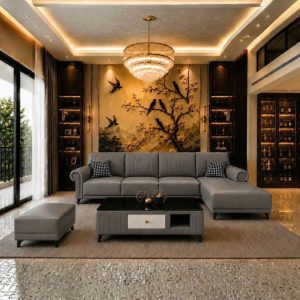 Thanh Lý Sofa Góc L Bọc Da Lưng Múi Sọc Mới 99% 4 Thanh Lý Sofa Góc L Bọc Da Lưng Múi Sọc Mới 99% 11