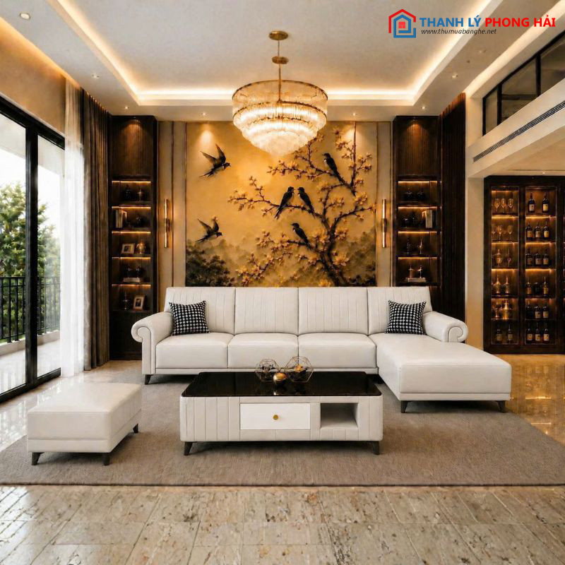 Thanh Lý Sofa Góc L Bọc Da Lưng Múi Sọc Mới 99% sofa-goc-l-da-5 Thanh Lý Sofa Góc L Bọc Da Lưng Múi Sọc Mới 99%