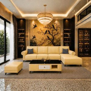 Thanh Lý Sofa Góc L Bọc Da Lưng Múi Sọc Mới 99% 8 Thanh Lý Sofa Góc L Bọc Da Lưng Múi Sọc Mới 99% 15