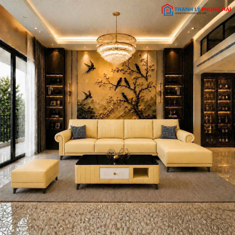 Thanh Lý Sofa Góc L Bọc Da Lưng Múi Sọc Mới 99% sofa-goc-l-da-8 Thanh Lý Sofa Góc L Bọc Da Lưng Múi Sọc Mới 99%