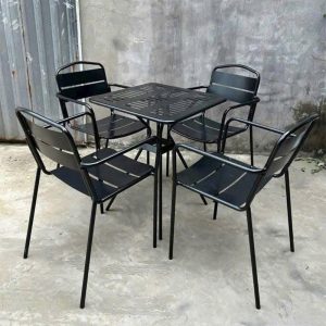 Bộ bàn ghế cafe sắt đen