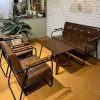 Bàn ghế sofa cafe da nâu