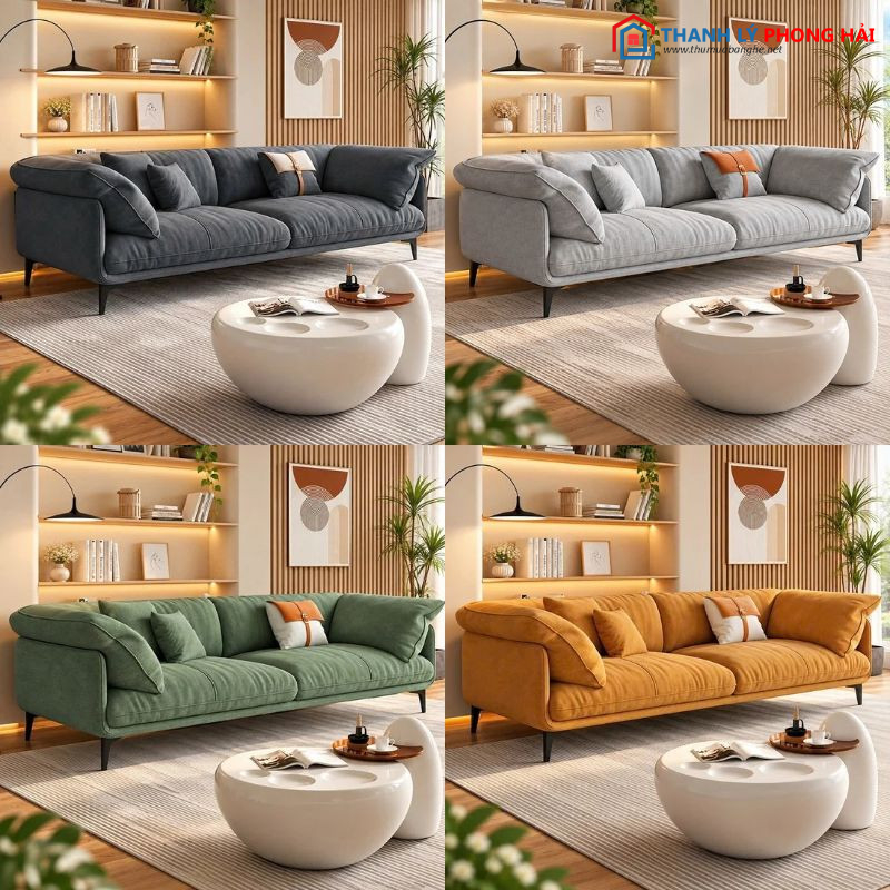 sofa 2 cho lung thap Thanh lý sofa 3 chỗ ngồi bọc vải