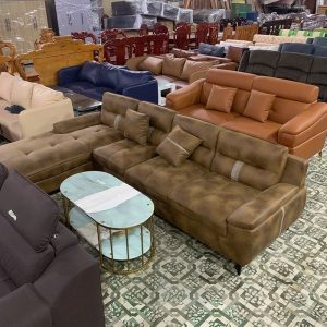 Thanh Lý Sofa Góc L Bọc Da Nâu Mới 99% 