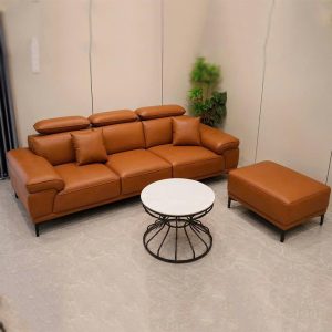 Thanh Lý Sofa Da Góc L Có Đôn Rời Mới 99% 9