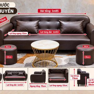 Thanh Lý Sofa Thuyền Bọc Da Nâu Mới 99% 7 Thanh Lý Sofa Thuyền Bọc Da Nâu Mới 99% 12